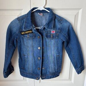Junk Food Kids Boys Girls The Beatles retro patch Denim Jean Jacket M (8/10) EUC